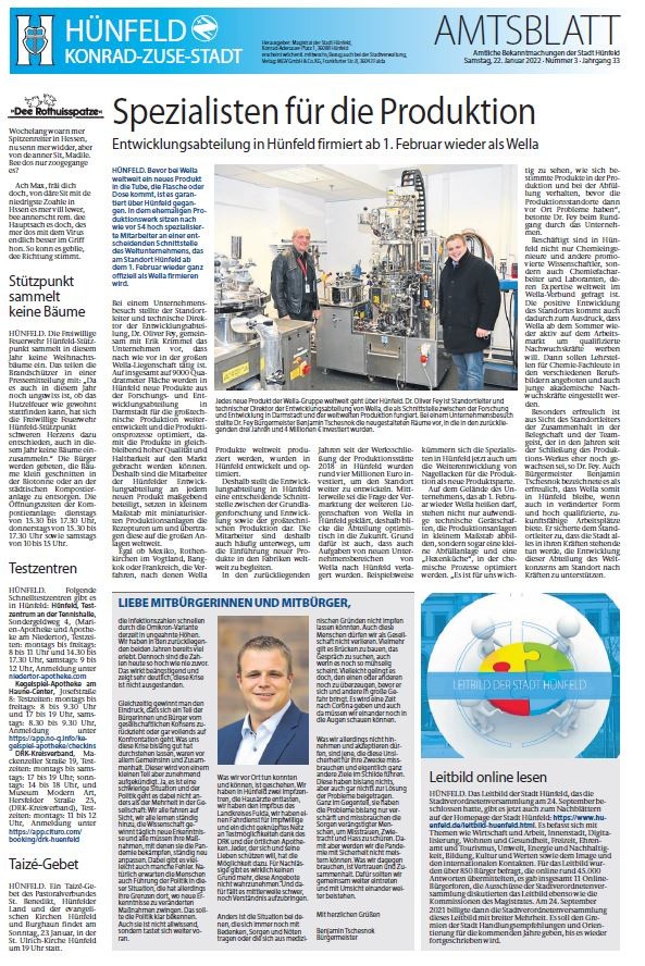 Amtsblatt vom 22. Januar 2022